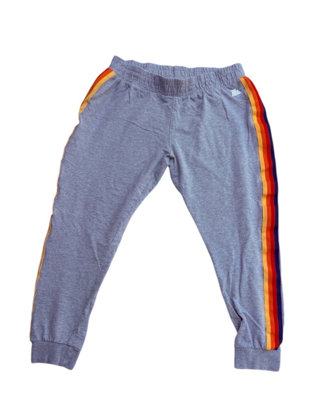Aldi Gear Rainbow Stripe Joggers Gray Retro 2023 Capsule Collection Large